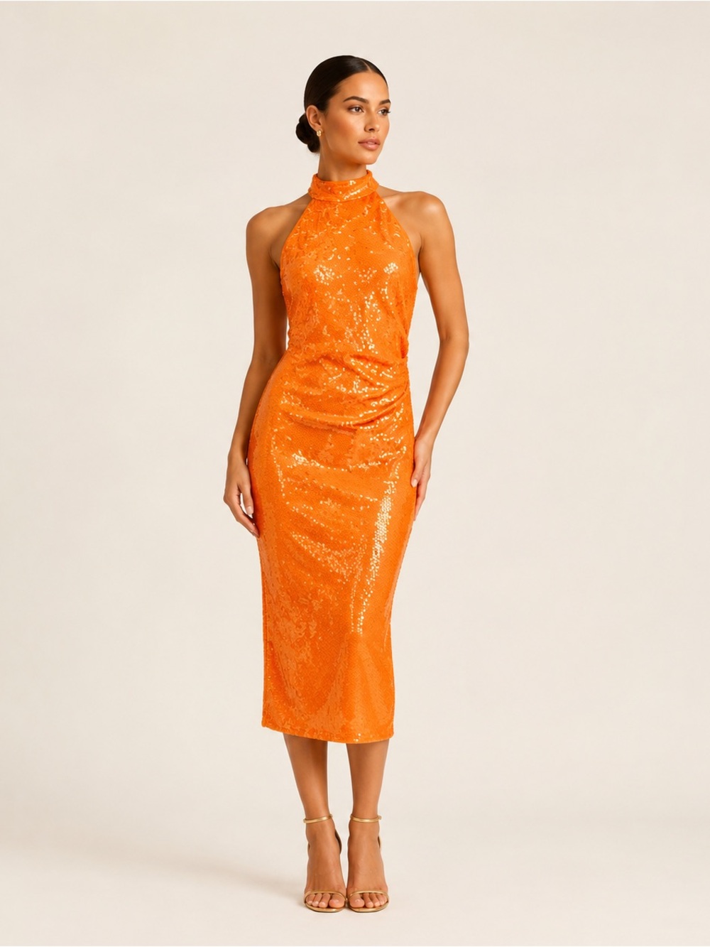 Caroline Constas | Dresses | New Caroline Constas Bright Orange High Neck Wedding Guest Dress Size Medium